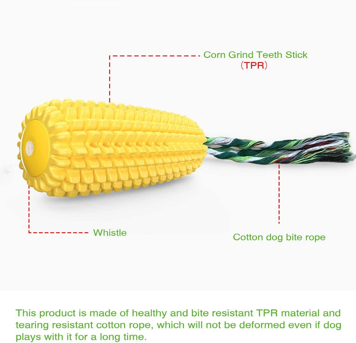Indestructible Dog Chew Corn Toys for Aggressive Chewers