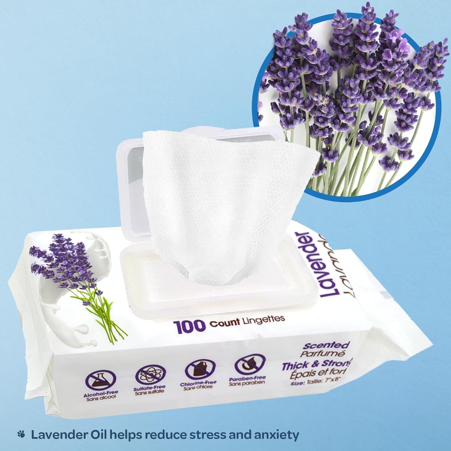 š¾ Natural Lavender Pet Grooming Wipes! š¾ Cotton Plant-Based Chemical-Free Formula š¾ 100-Count Multipurpose