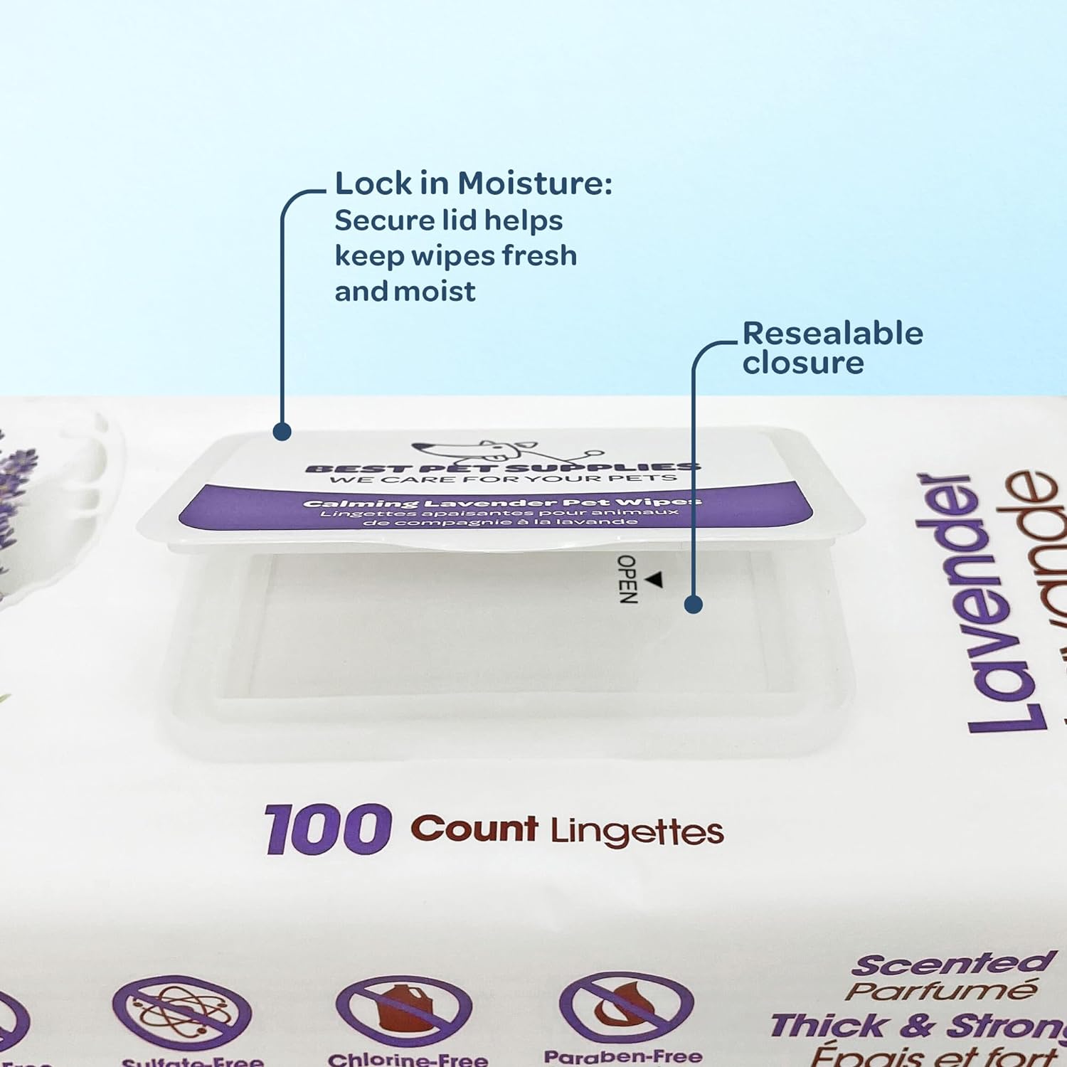  🐾 Natural Lavender Pet Grooming Wipes!  🐾  Cotton Plant-Based Chemical-Free Formula 🐾 100-Count Multipurpose 