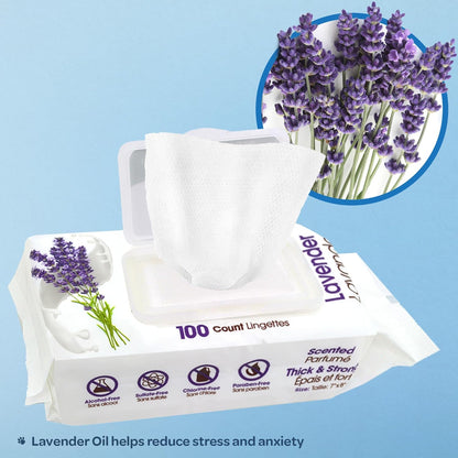  🐾 Natural Lavender Pet Grooming Wipes!  🐾  Cotton Plant-Based Chemical-Free Formula 🐾 100-Count Multipurpose 